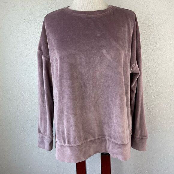 32 Degrees Tops - 32 Degrees Heat Mauve Velour Sweatshirt Size L EUC